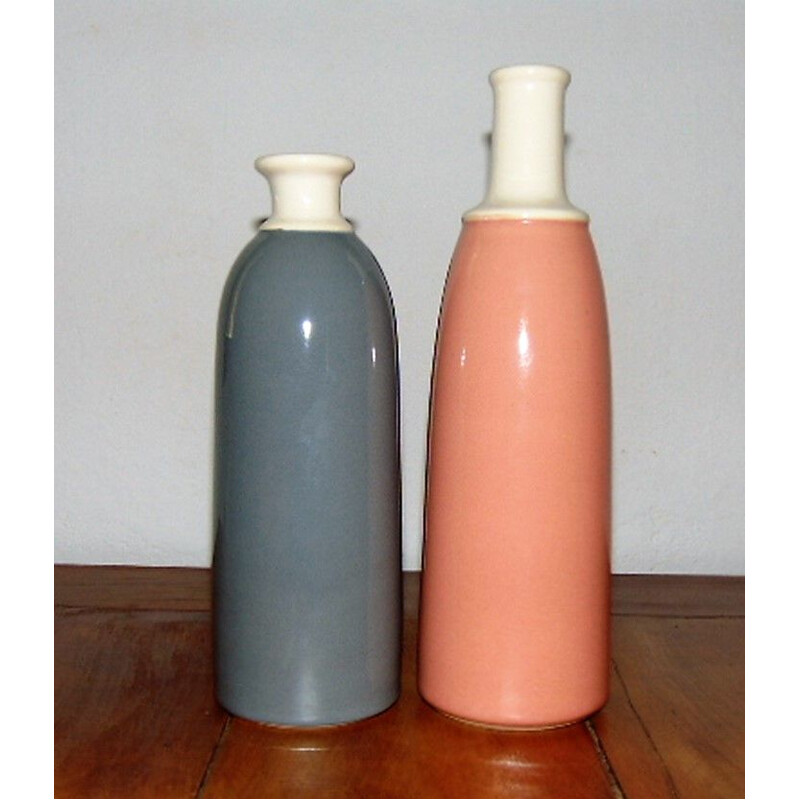 Pair of vintage ceramic vases by Franco Bucci, Italy