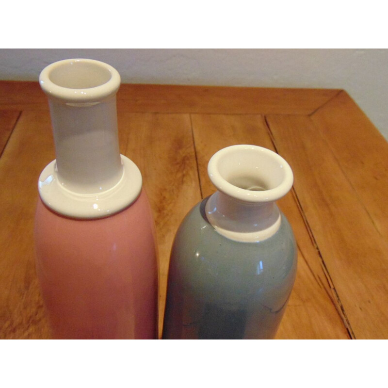 Par de vasos de cerâmica vintage de Franco Bucci, Itália
