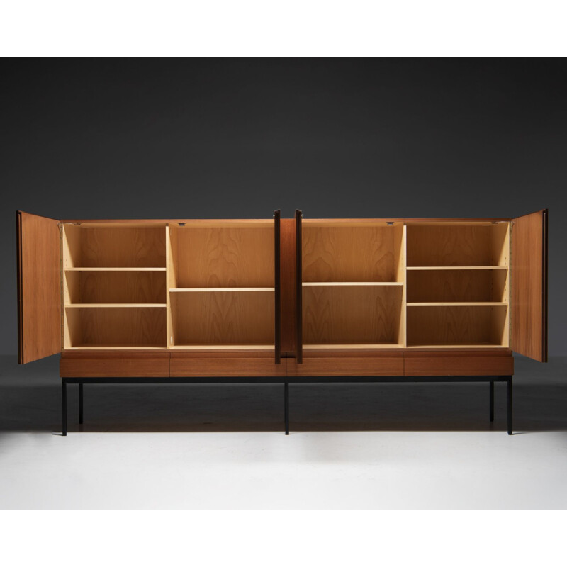 Vintage teak highboard "B60" by Dieter Waeckerlin for Behr, Germany 1950