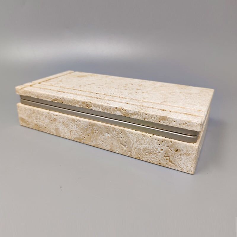 Vintage travertine box by Enzo Mari for F.lli Mannelli, 1970s