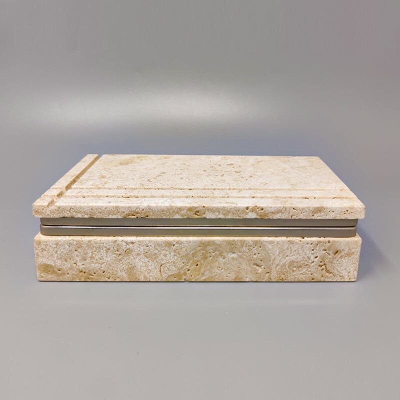 Vintage travertine box by Enzo Mari for F.lli Mannelli, 1970s