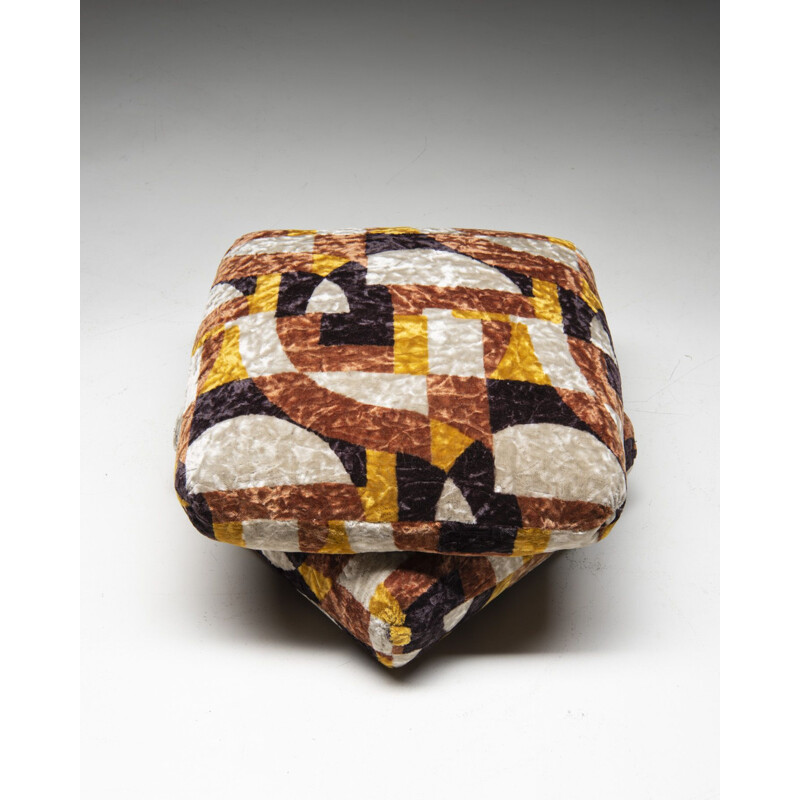 Pair of vintage poufs by Jacques Charpentier for Jansen, France 1970