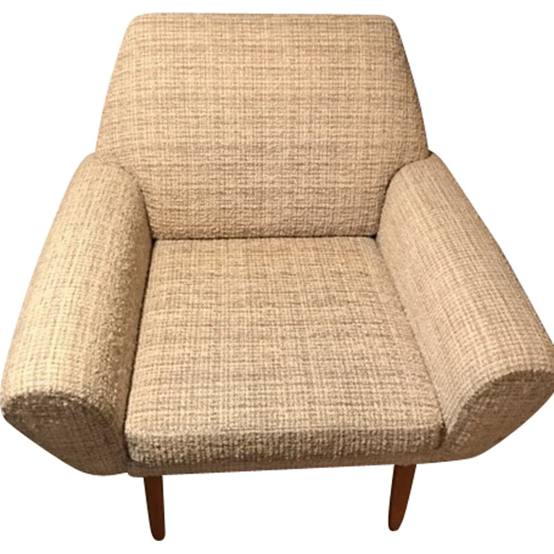 Mid century Danish armchair in beige fabric - 1970s