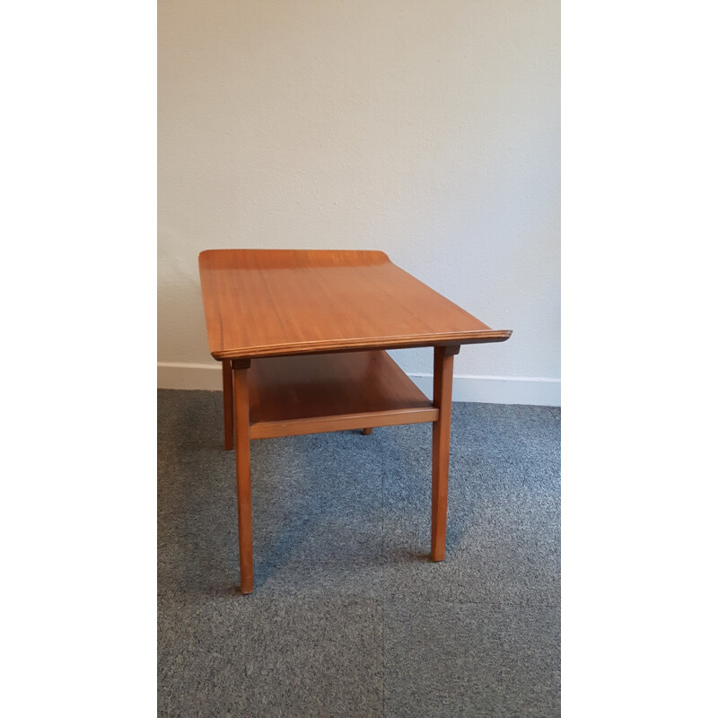 Mid century coffee table in teak with double tray - 1950s