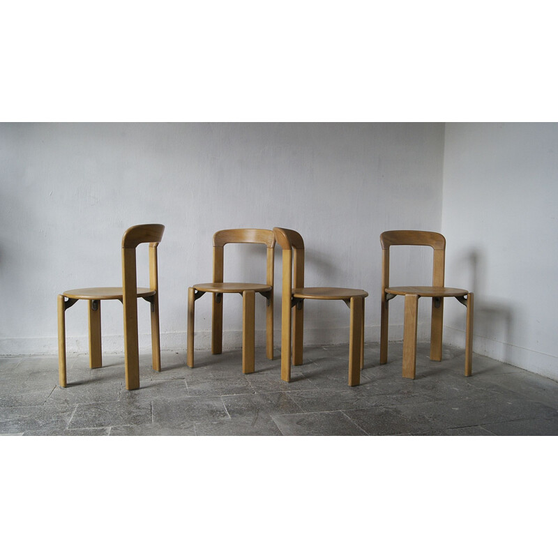 Set of 4 vintage dining chairs by Bruno Rey for Kusch+Co, 1970s