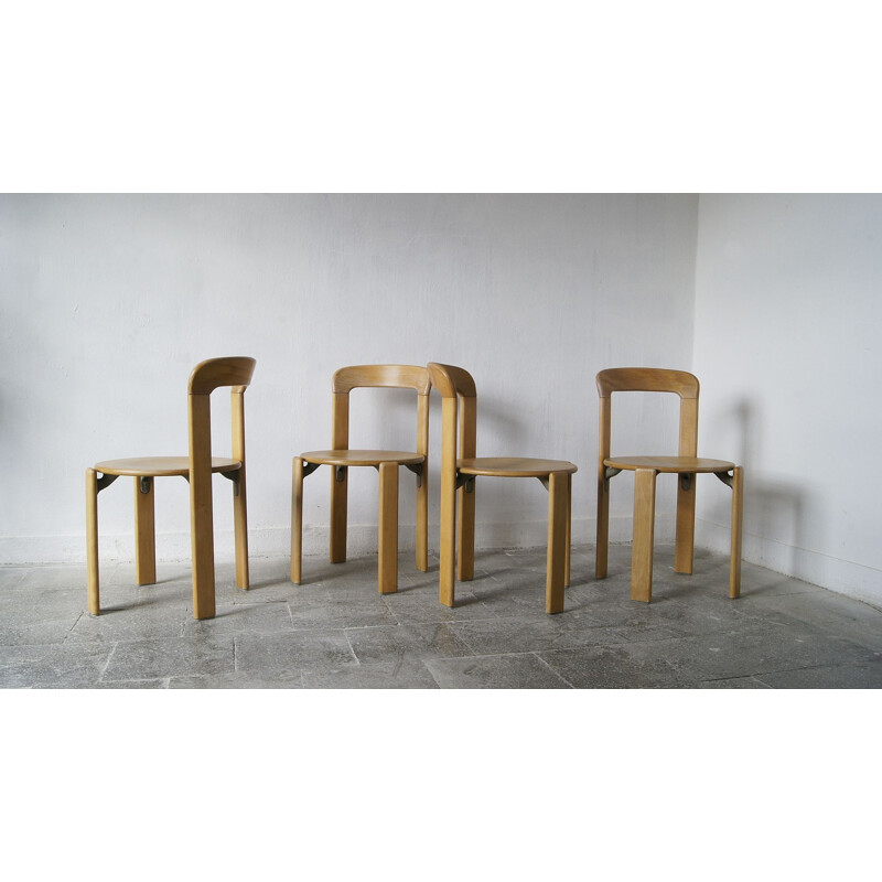 Set of 4 vintage dining chairs by Bruno Rey for Kusch+Co, 1970s