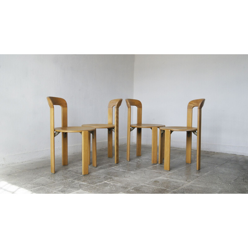 Set of 4 vintage dining chairs by Bruno Rey for Kusch+Co, 1970s