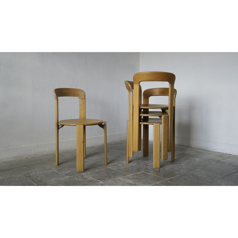 Set of 4 vintage dining chairs by Bruno Rey for Kusch+Co, 1970s