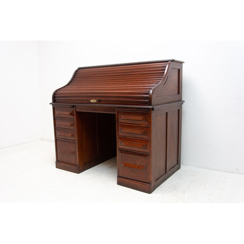 Vintage writing desk with shutter, England 1930