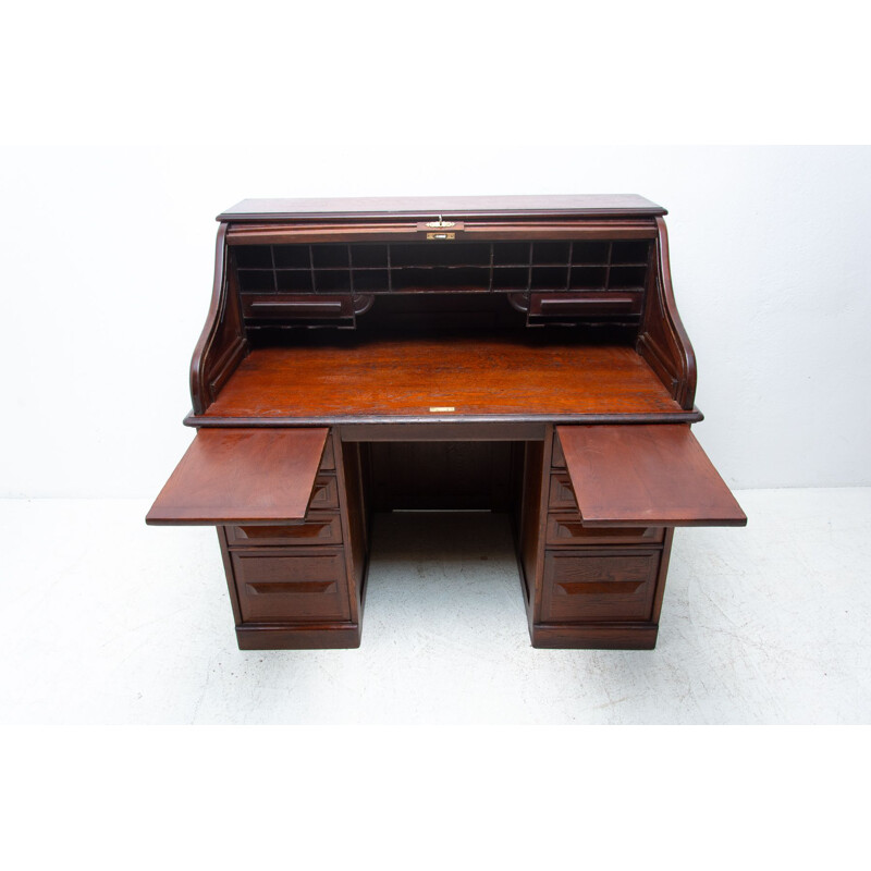Vintage writing desk with shutter, England 1930