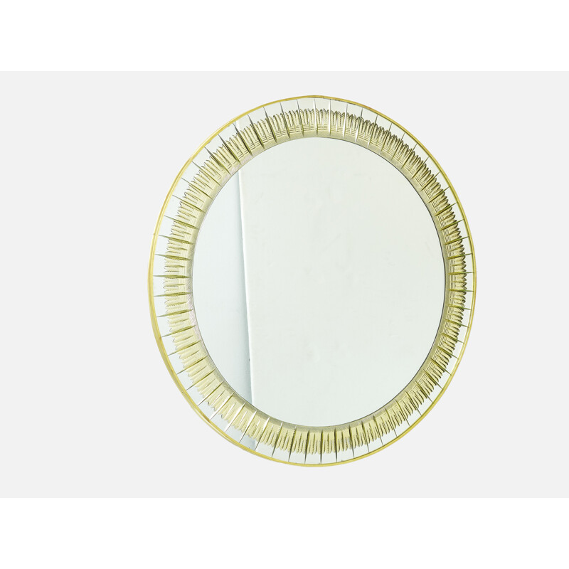 Vintage brass mirror by Sergio Mazza for Artemide, Italy 1960