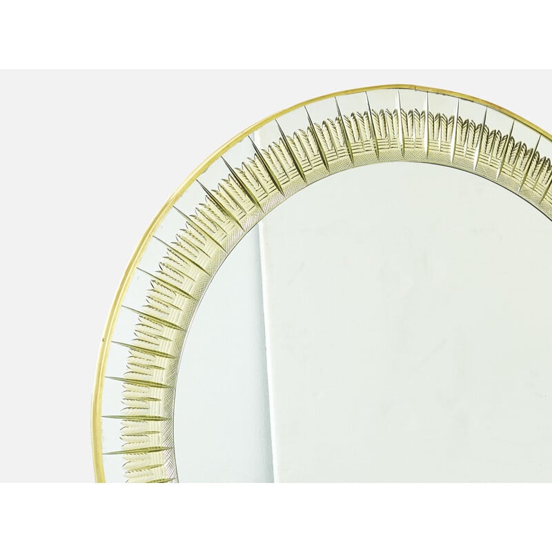 Vintage brass mirror by Sergio Mazza for Artemide, Italy 1960