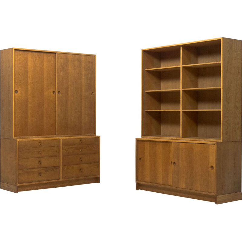 Pair of vintage oakwood cabinets by Børge Mogensen for Karl Andersson & Söner