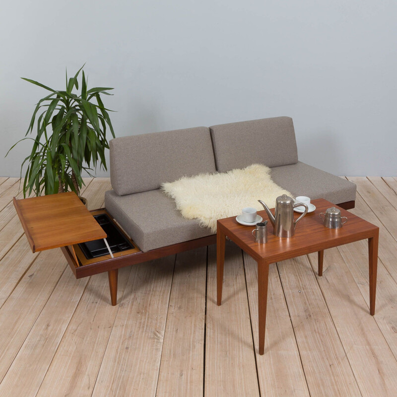 Vintage teak daybed Svanette with side table by Ingmar Relling for Swane Ekornes, 1960s