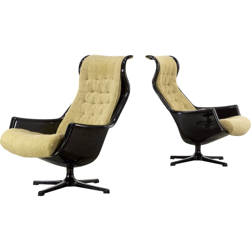 Pair of Dux "Galaxy" armchairs, Alf SVENSSON & Ingvar SANDSTORM - 1970s