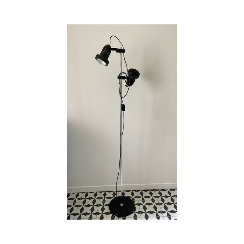 haspel Grafiek verklaren Black vintage floor lamp with 2 adjustable spots, 1970