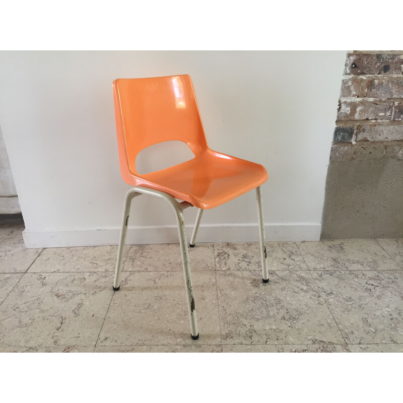 Vintage orange school chair