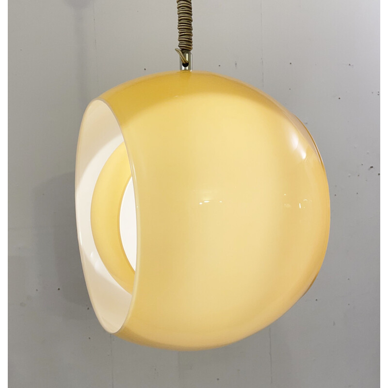 Lampada a sospensione vintage Eclisse in vetro di Murano di Carlo Nason per Mazzega, Italia 1960