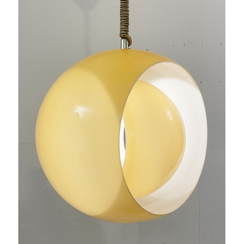 Lampada a sospensione vintage Eclisse in vetro di Murano di Carlo Nason per Mazzega, Italia 1960