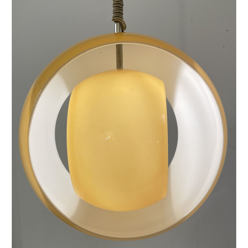 Mid-century Murano glass Eclisse pendant lamp by Carlo Nason for Mazzega, Italy 1960s