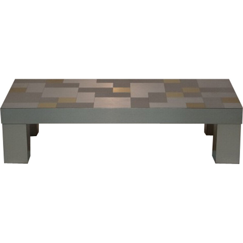 Coffee table in metal and copper - 1970s