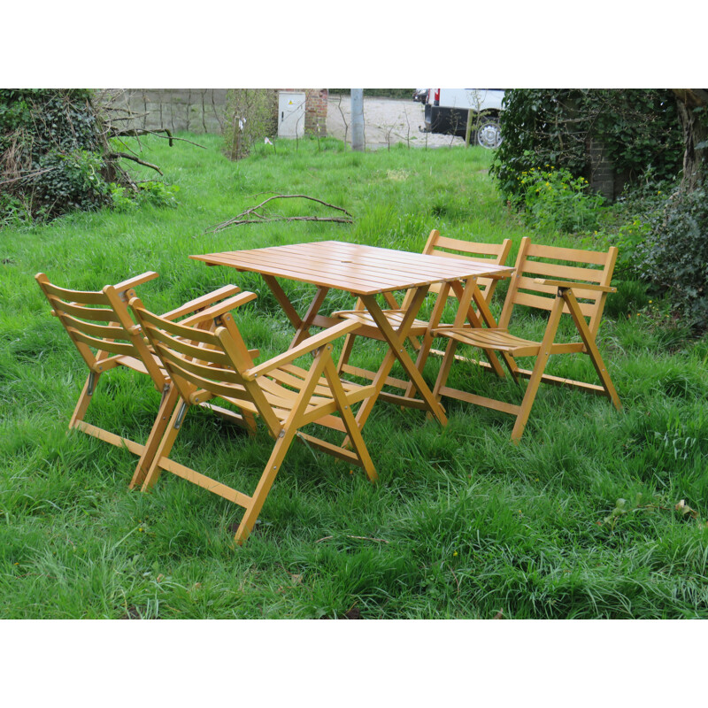 Vintage folding wooden garden set