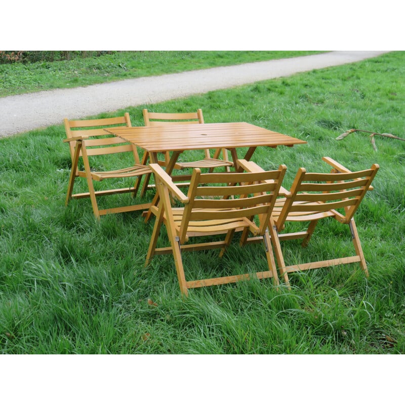 Vintage folding wooden garden set