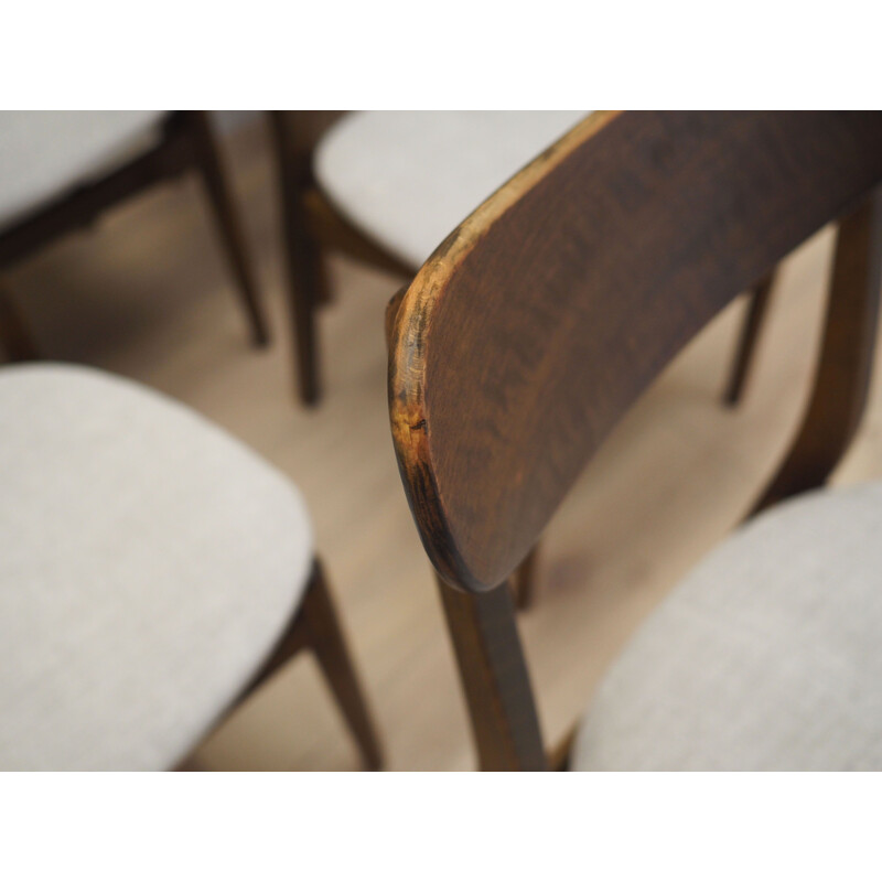 Set of 6 vintage walnut chairs, Denmark 1960s