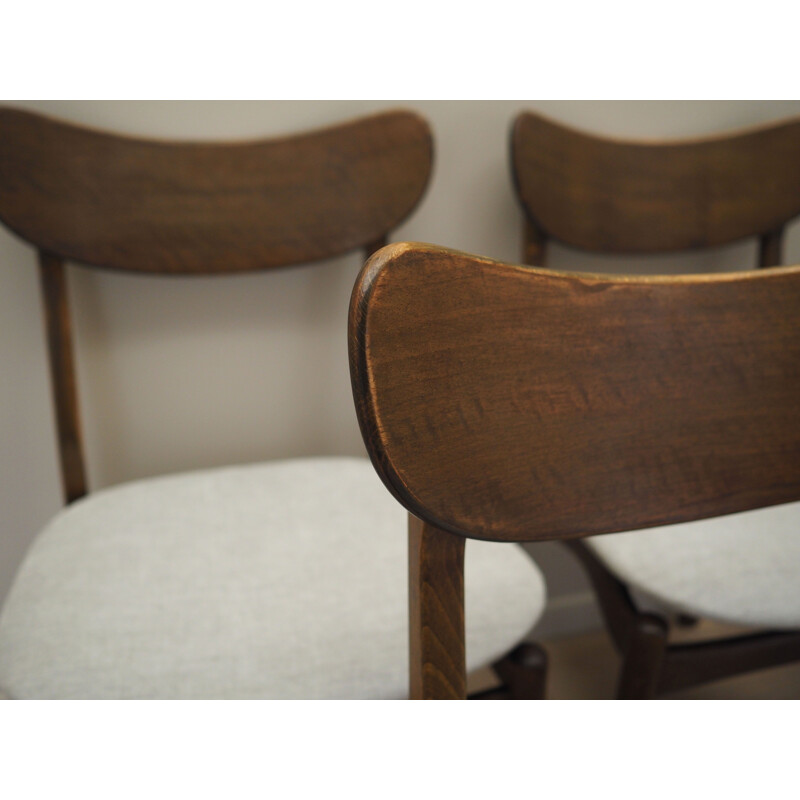 Set of 6 vintage walnut chairs, Denmark 1960s