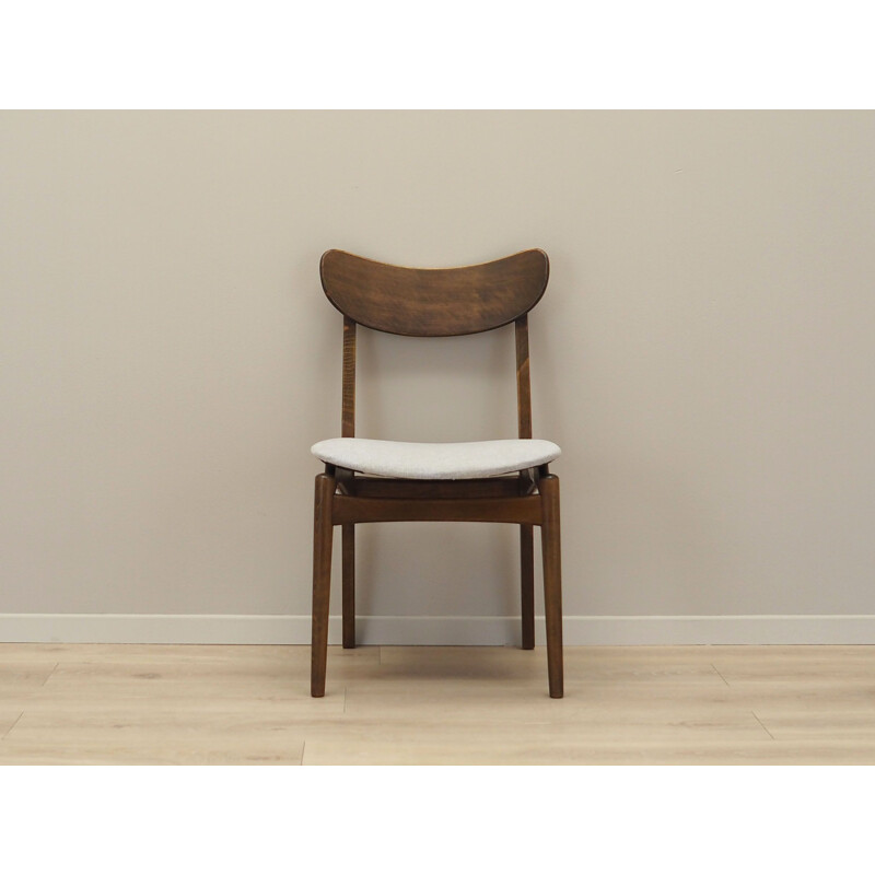 Set of 6 vintage walnut chairs, Denmark 1960s