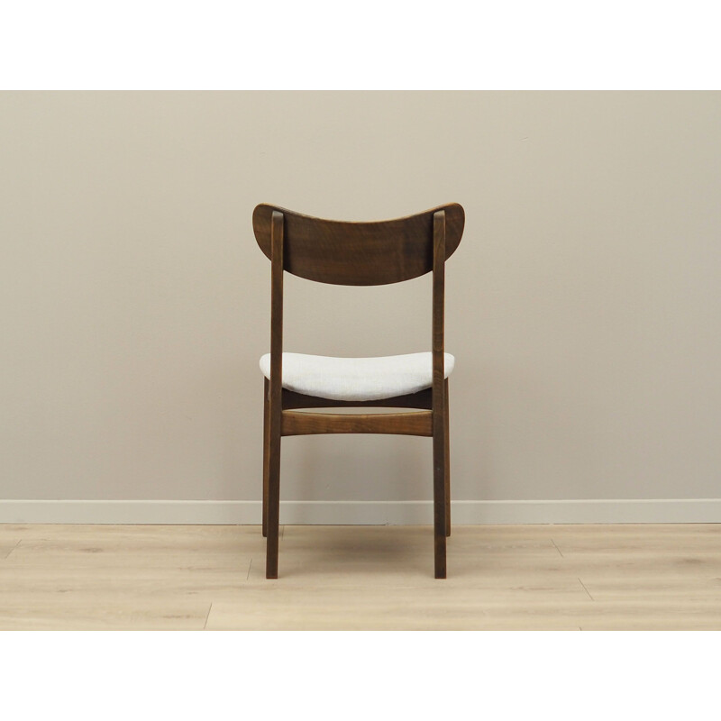 Set of 6 vintage walnut chairs, Denmark 1960s