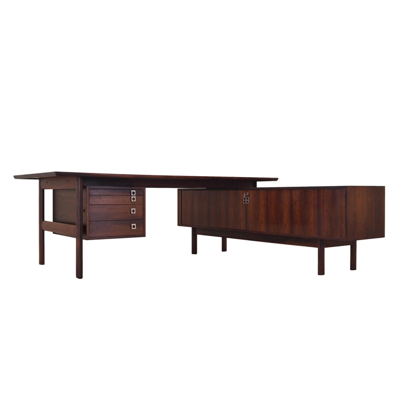 Rosewood vintage Danish desk by Arne Vodder for Sibast, 1960s