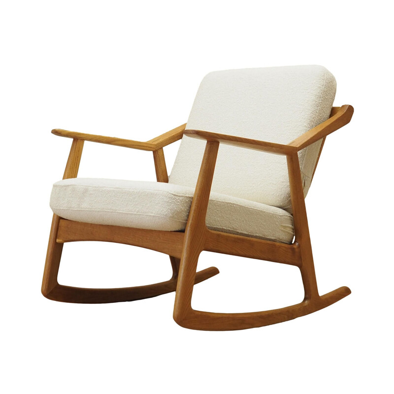 Silla mecedora danesa vintage de roble de H. Brockmann Petersen para Randers Møbelfabrik, 1960