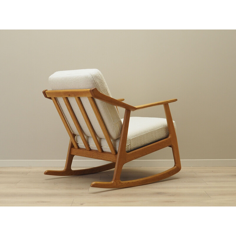 Chaise à bascule danoise vintage en bois de chêne par H. Brockmann Petersen pour Randers Møbelfabrik, 1960