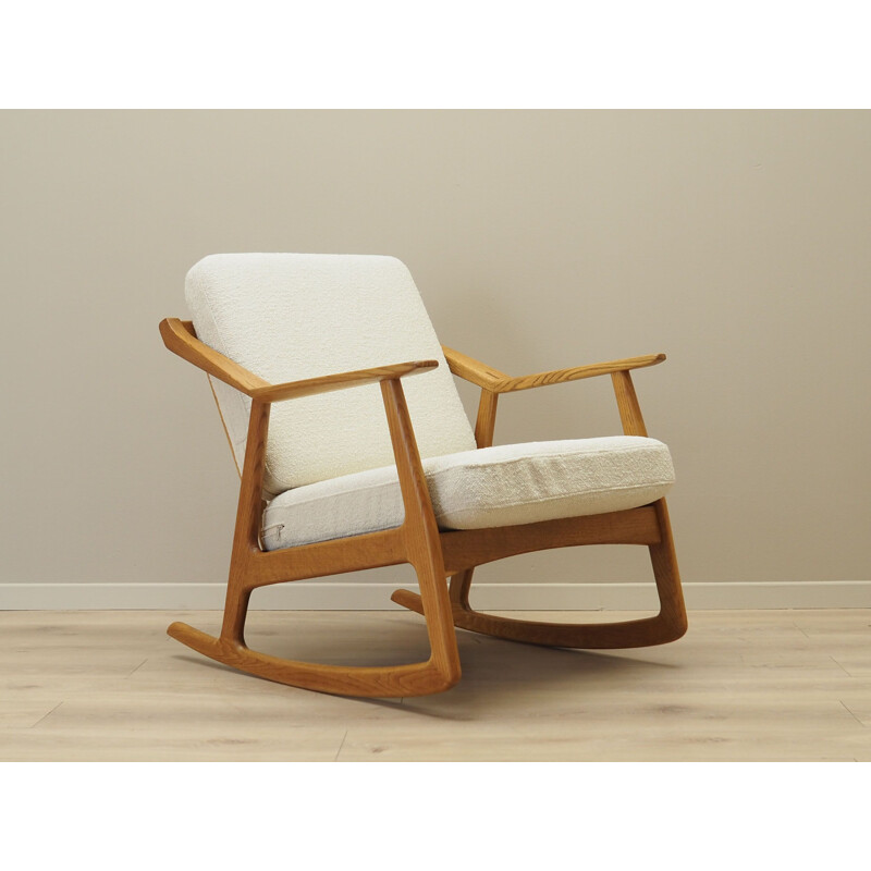 Oakwood vintage Danish rocking chair by H. Brockmann Petersen for Randers Møbelfabrik, 1960s