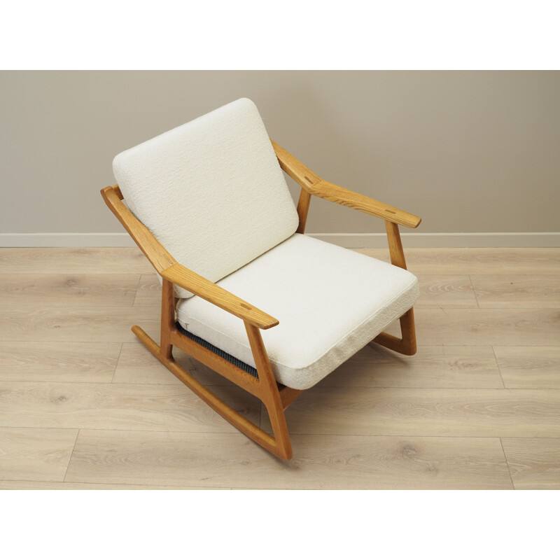 Chaise à bascule danoise vintage en bois de chêne par H. Brockmann Petersen pour Randers Møbelfabrik, 1960