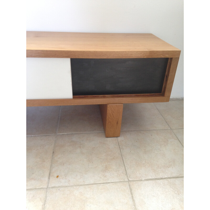 Low sideboard in solid oakwood - 1990s