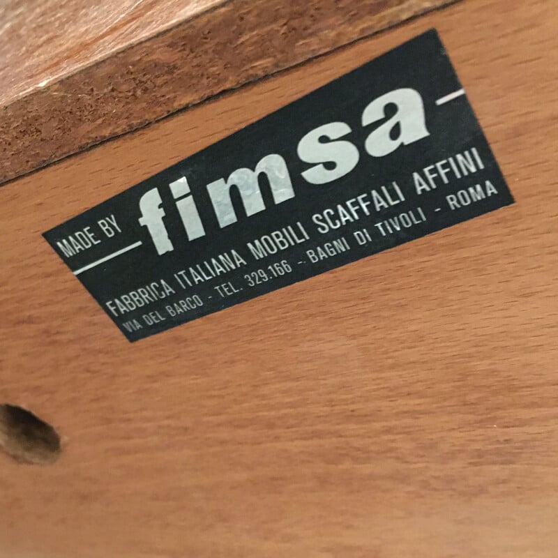 Console italienne vintage en bois exotique par Fimsa, 1960