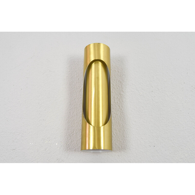 Mid century brass wall lamp by Marca Sl, Spain 1970s