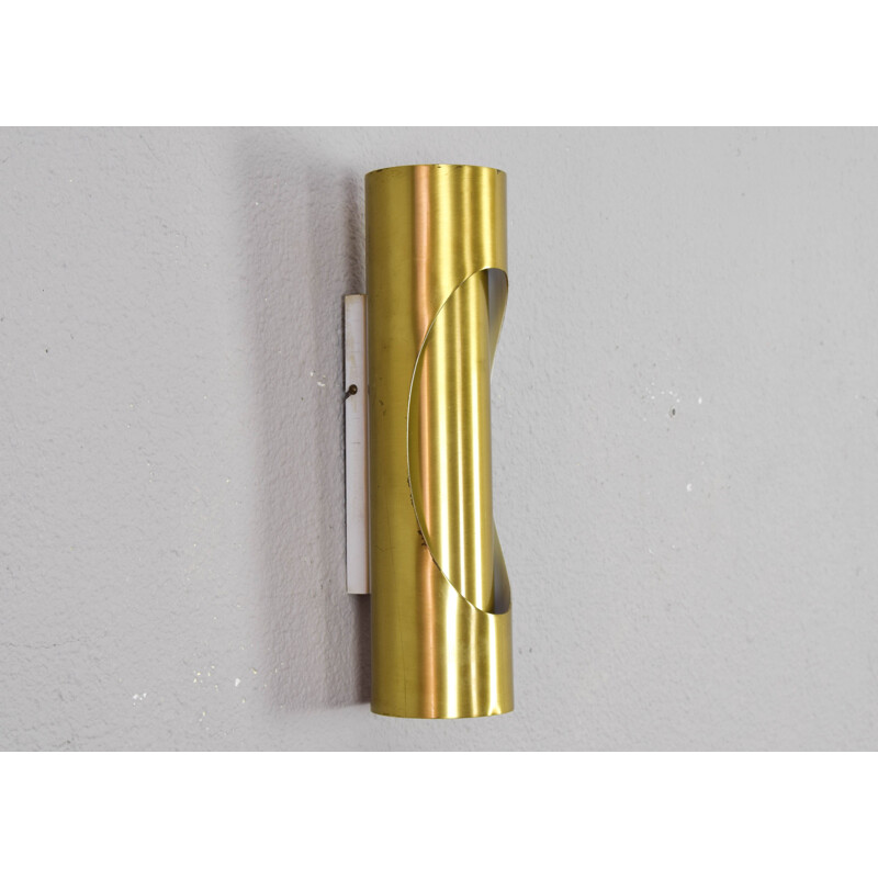Mid century brass wall lamp by Marca Sl, Spain 1970s