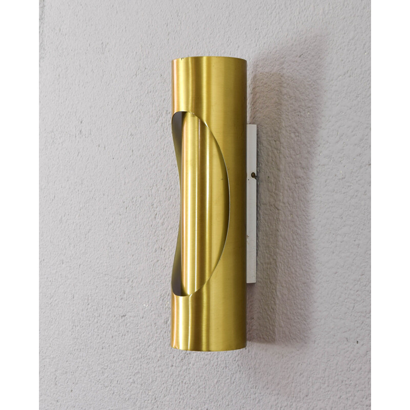 Mid century brass wall lamp by Marca Sl, Spain 1970s