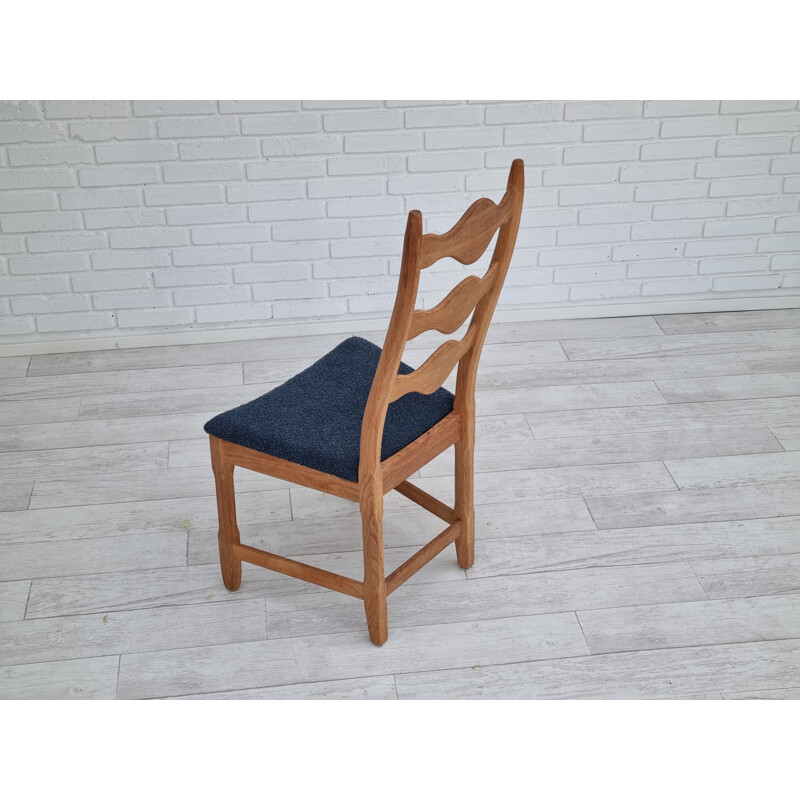 Set of 6 vintage Danish chairs in oak wood by Henning Kjærnulf, 1960s