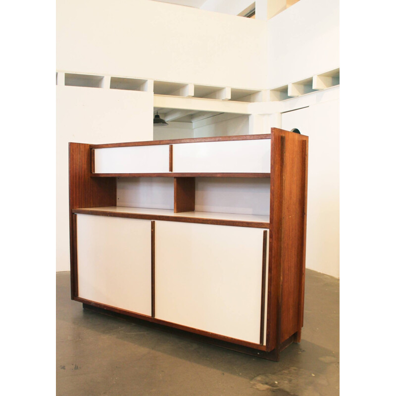 Chest of drawers in wood and white laminate, LE CORBUSIER & Pierre GUARICHE - 1960s
