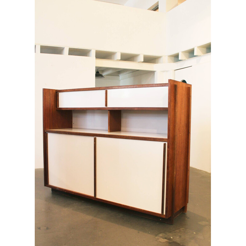 Commode en bois et stratifié blanc, LE CORBUSIER & Pierre GUARICHE - 1960