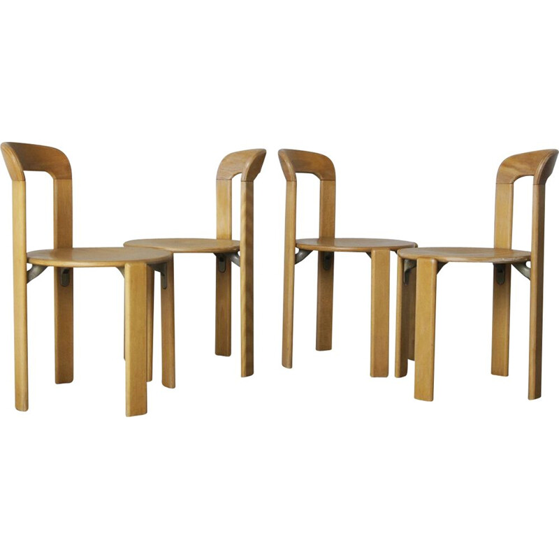 Set of 4 vintage dining chairs by Bruno Rey for Kusch+Co, 1970s