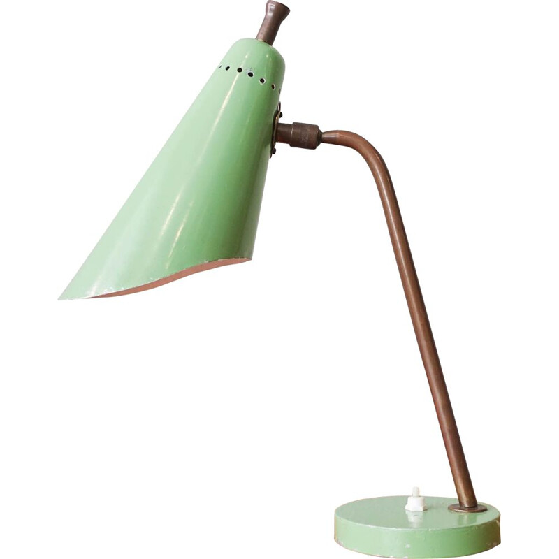 lampe de table verte italienne vintage, 1950