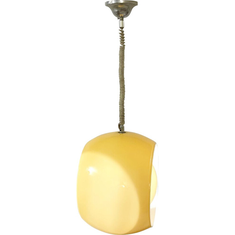 Lámpara de suspensión vintage Eclisse en cristal de Murano por Carlo Nason para Mazzega, Italia 1960
