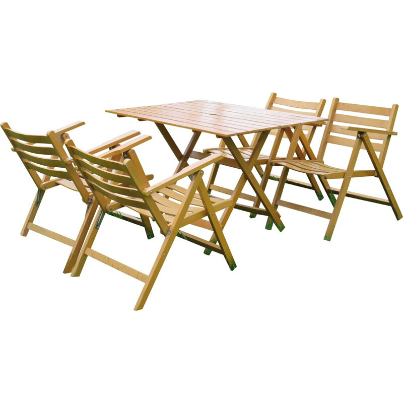 Vintage folding wooden garden set