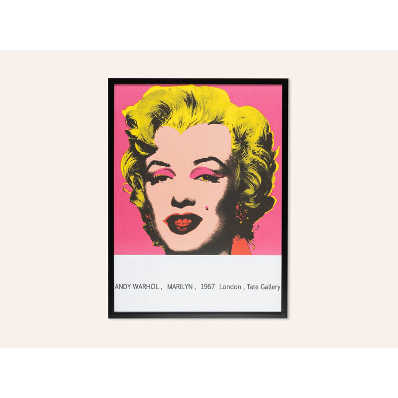 Cartel vintage de la exposición "Warhol's Monroe" de Andy Warhol