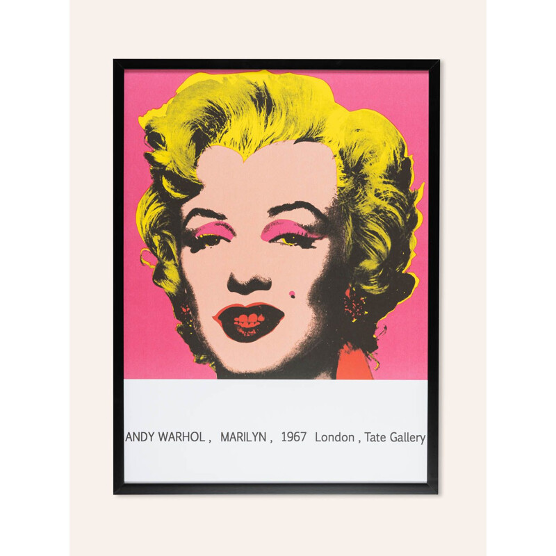 Cartel vintage de la exposición "Warhol's Monroe" de Andy Warhol